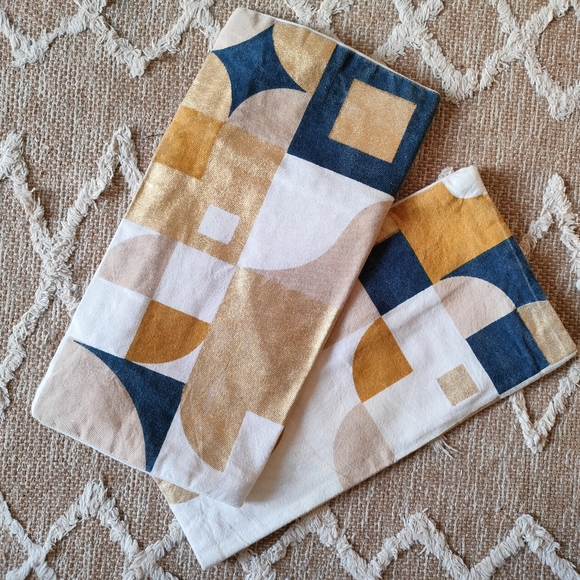 JW Accessories Other - Set of 2 Gold and Navy Cushion Covers